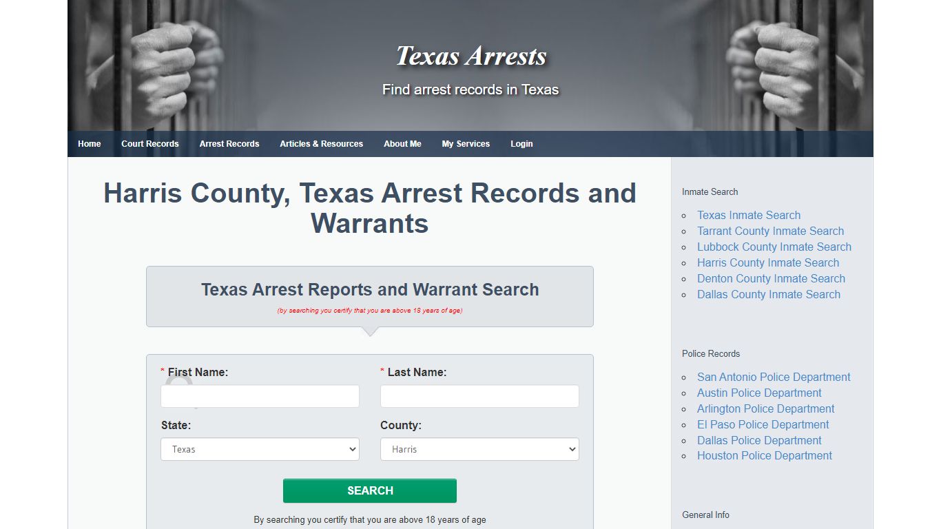 Harris County, Texas Arrest Records and Warrants
